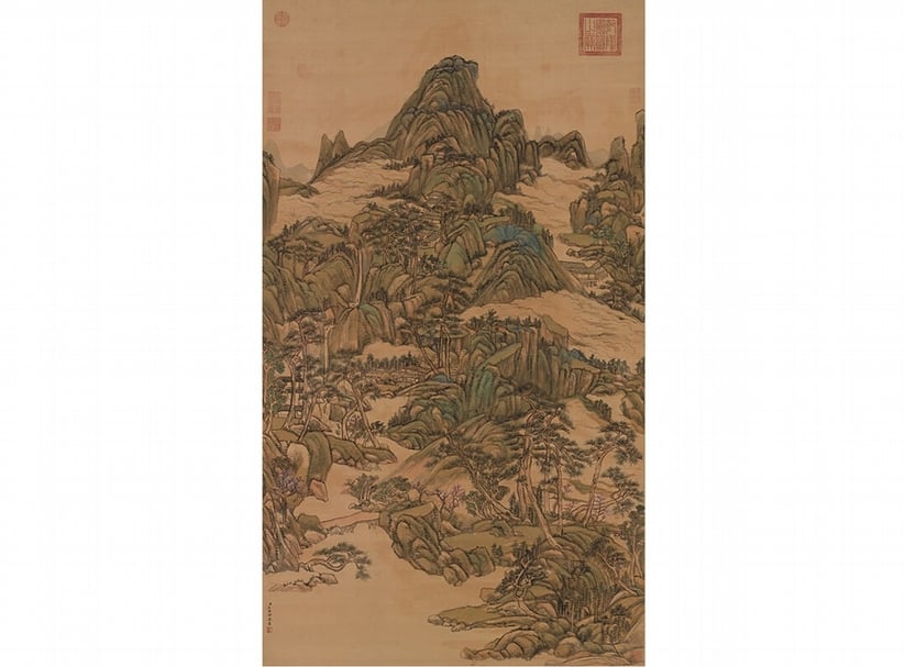 清康熙朝王原祁〈春雲出岫〉，絹本設色，中畫000052。台北國立故宮博物院版權所有。