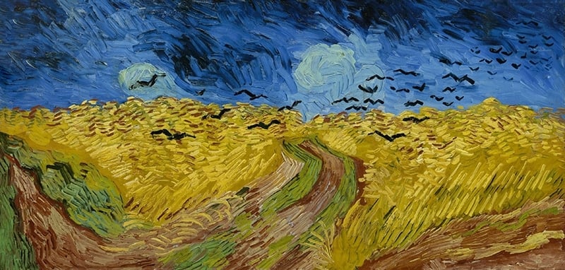 梵谷 Vincent Van Gogh《麥田群鴉》，1890年。