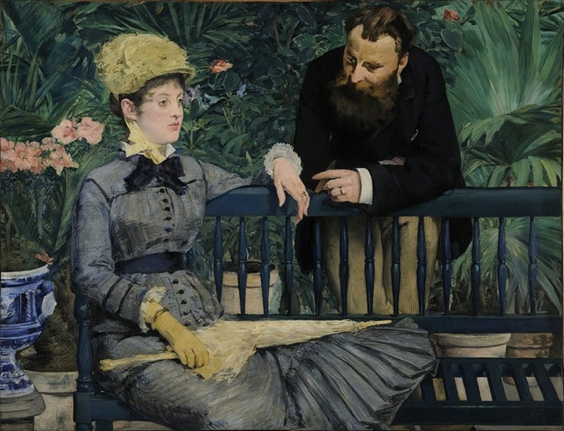 愛德華·馬內 Édouard Manet《在溫室裡》，1878–79年。
