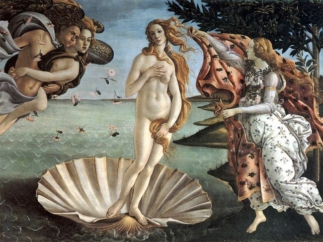 桑德羅·波提切利Sandro Botticelli 《維納斯的誕生》，1485年。