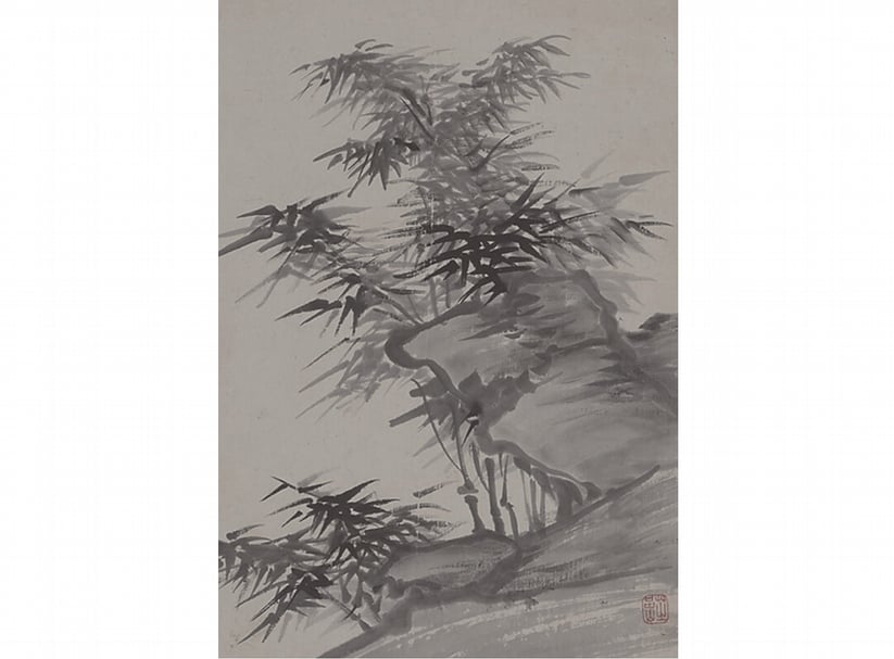 清周顥〈山水人物圖冊〉，其中一開，南京博物院藏。