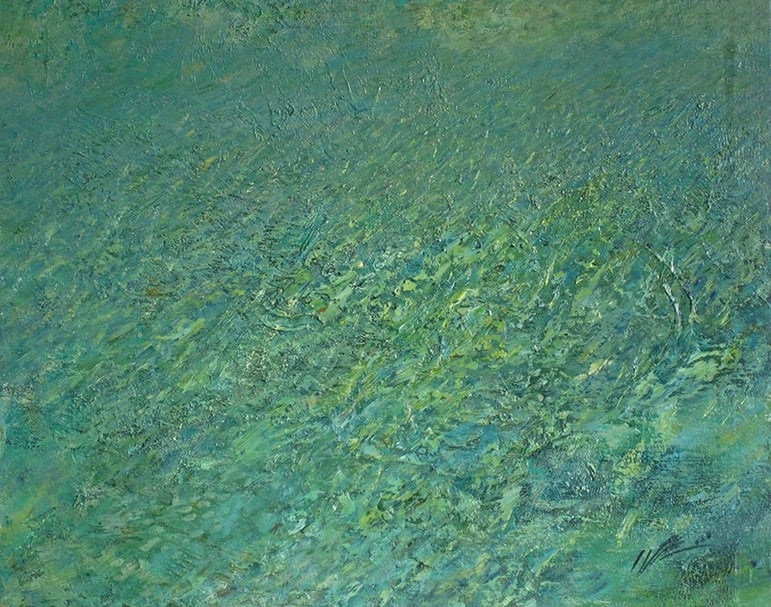 薛行彪 Xing-Biao, XUE 草原之晨 Morning at Grasslands 52.5x65cm，1995