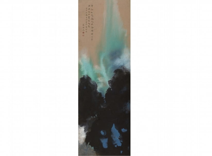 呂佛庭1972年作〈清水芙蓉〉，133×45公分。圖∣中華文化總會