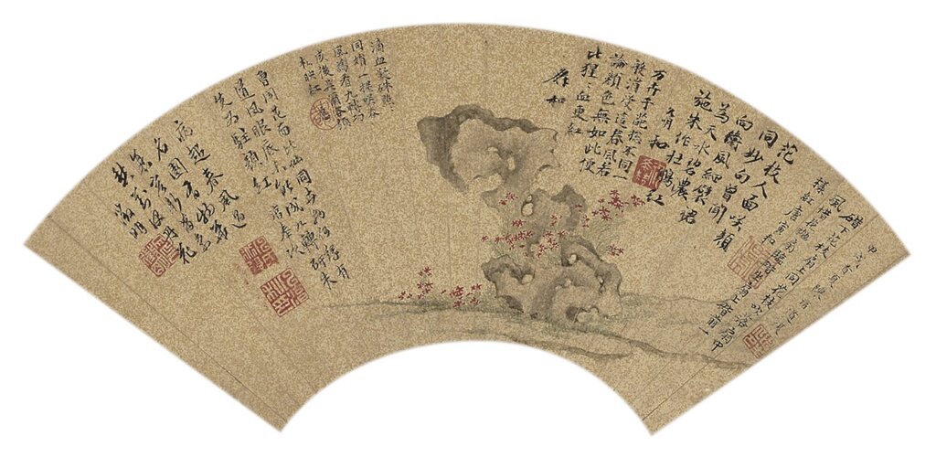 明陳淳〈丹花奇石〉，國立故宮博物院藏。