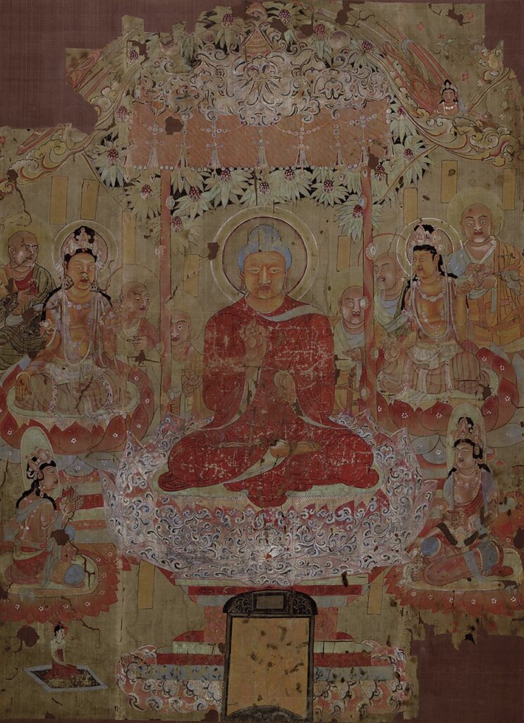 約701～750年〈樹下說法圖〉，絹本設色。©The Trustees of the British Museum。