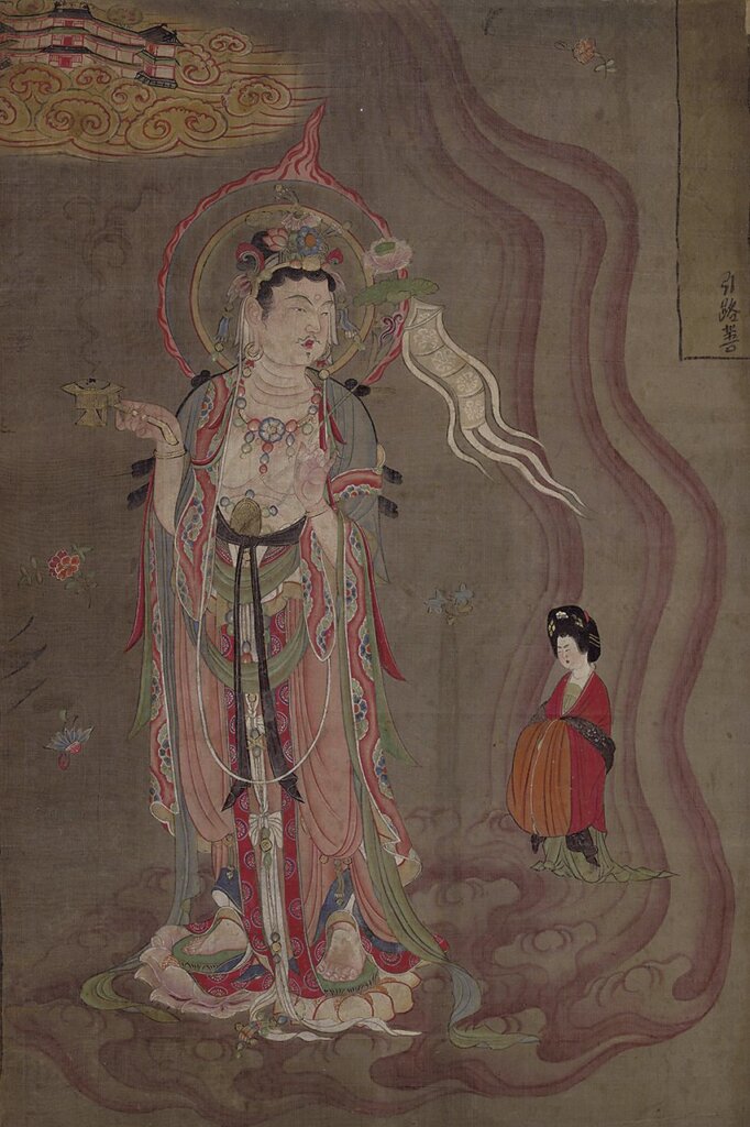 約850～900年〈引路菩薩〉，絹本設色。©The Trustees of the British Museum。