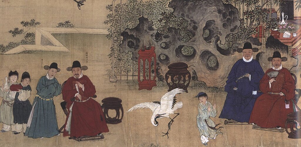 明呂文英〈竹園壽集圖卷〉局部，北京故宮博物院藏。圖╱本刊資料室。