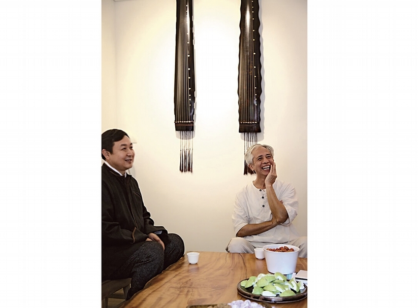 猶如民間文化外交部的「等閑琴館」,自2010至2016年間文化藝事不斷,圖片為上海良友文化基金會、創辦人王胤及學者林谷芳。圖︱等閑琴館