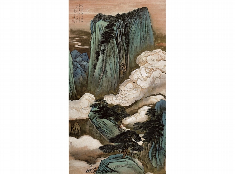 何海霞〈西岳太華〉，110×63公分，北京匡時2013年春拍，成交價人民幣552萬元。