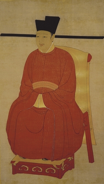 圖4 〈宋徽宗坐像〉，台北故宮博物院藏。