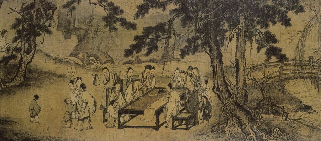 南宋馬遠〈春遊賦詩圖〉，美國納爾遜美術館藏。圖為局部。