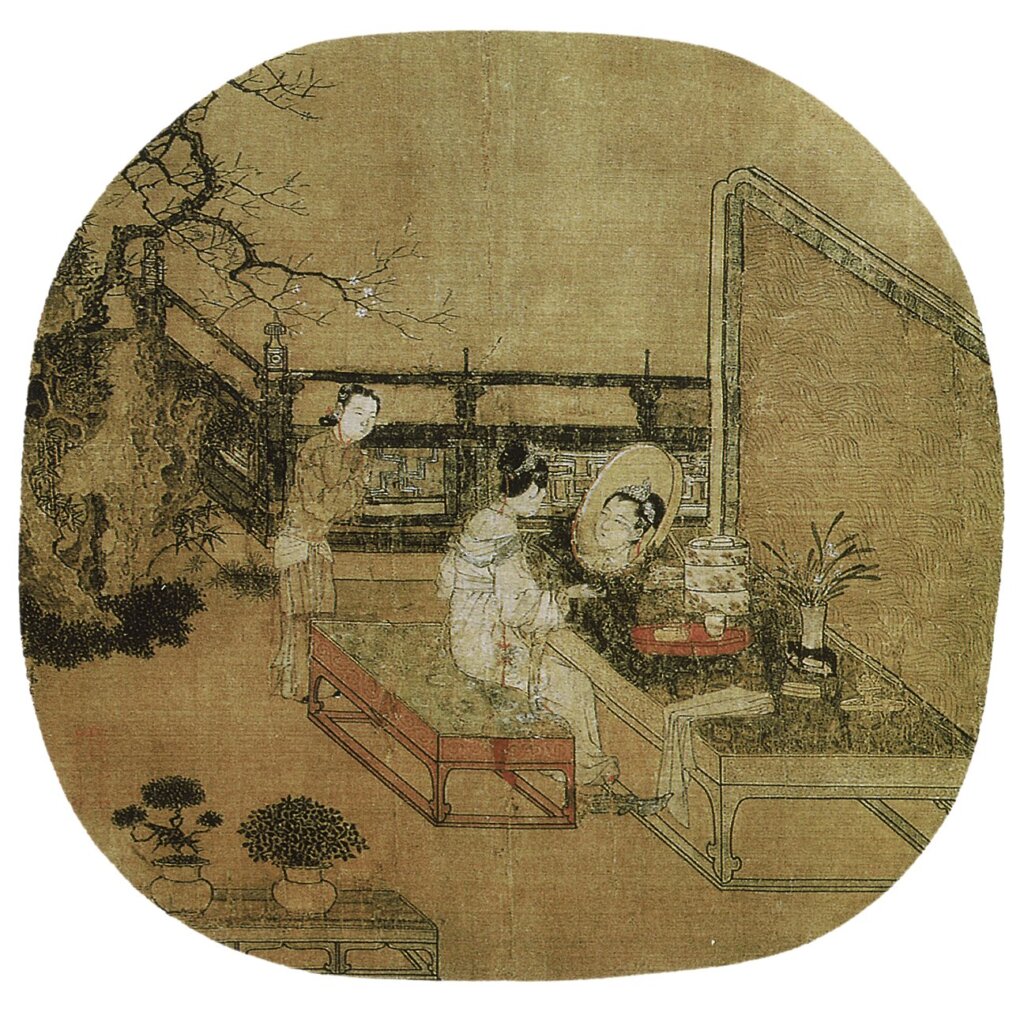 宋代蘇漢臣〈妝靚仕女圖〉紈扇，美國波士頓美術館藏。