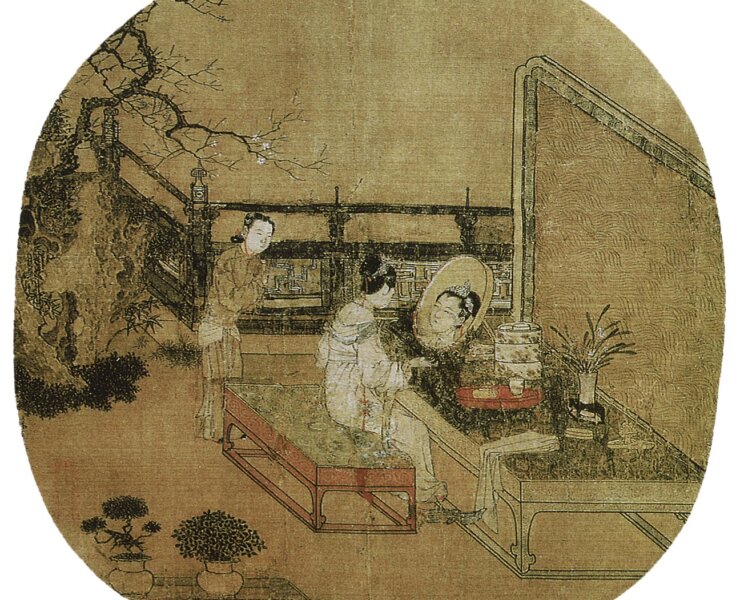 宋代蘇漢臣〈妝靚仕女圖〉紈扇，美國波士頓美術館藏。