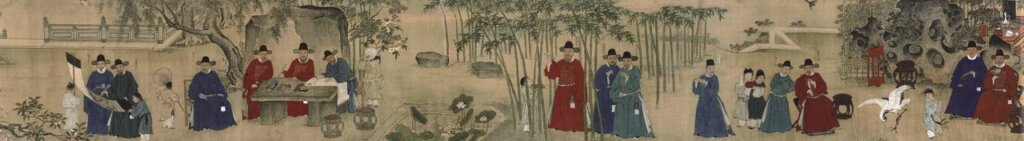 明呂紀、呂文英〈竹園壽集圖〉卷，北京故宮藏。圖為局部。