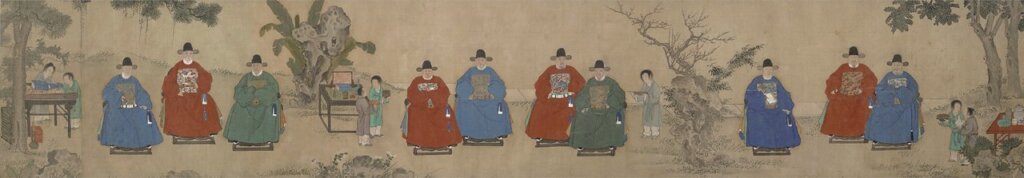 明人〈十同年會圖〉卷，北京故宮藏。圖為局部。