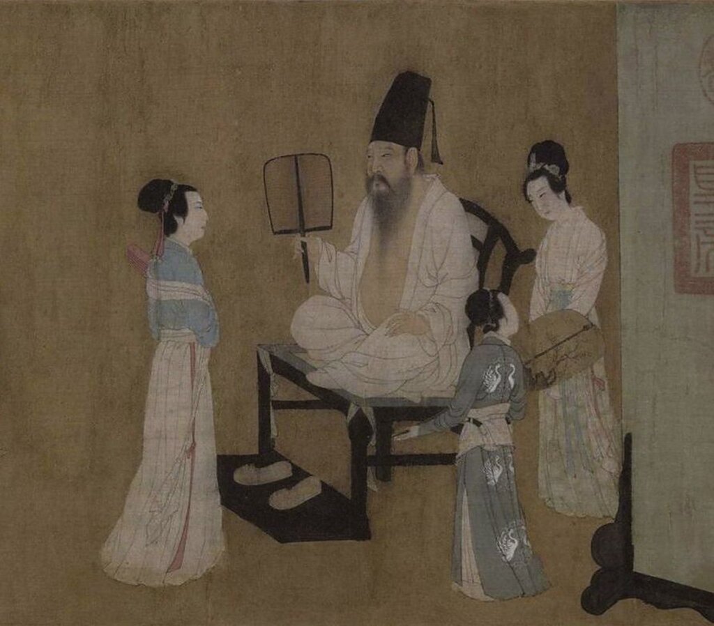 （傳）五代顧閎中〈韓熙載夜宴圖〉局部，北京故宮藏。