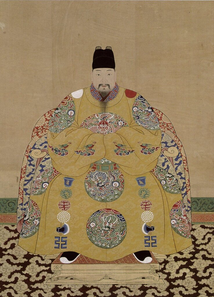明人〈明興獻王朱祐杬像〉，北京故宮藏。
