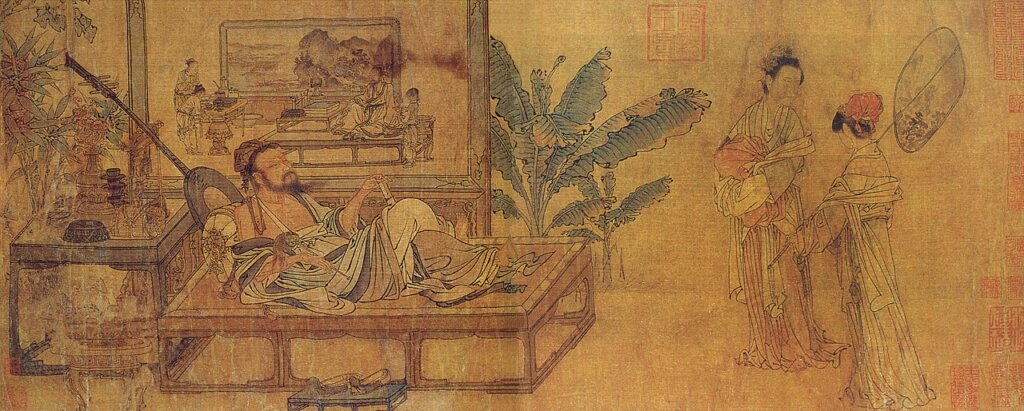 元代劉貫道〈消夏圖〉局部，美國納爾遜阿特金斯藝術博物館藏。