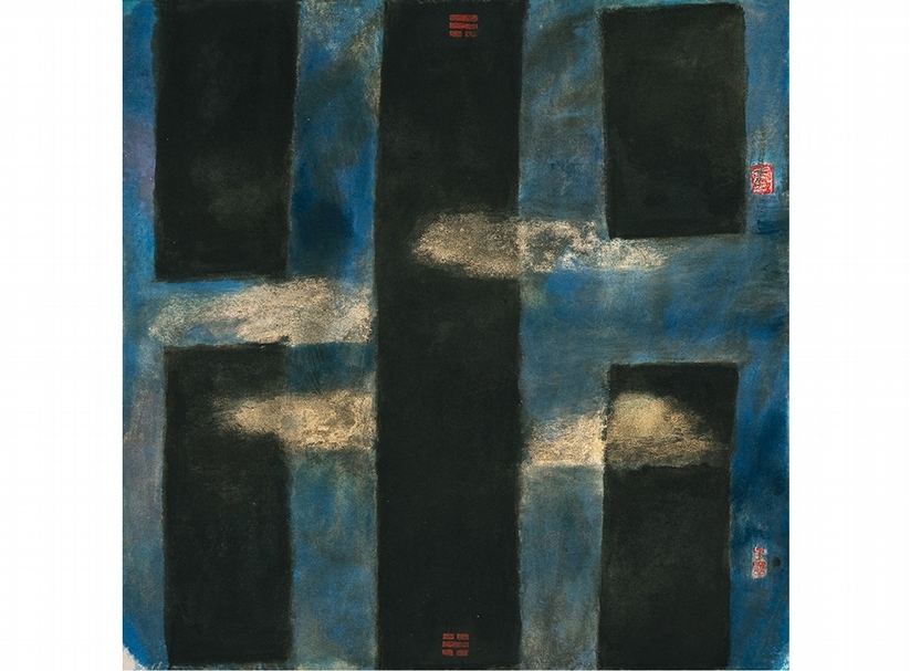 劉德維，風水，80x80cm，紙本彩墨，2008。