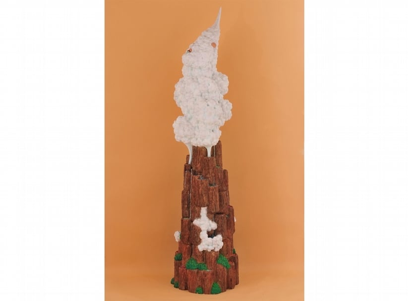 泉 A spring, 櫸木 Zelkova Wood, 173x3x35.5cm, 2012