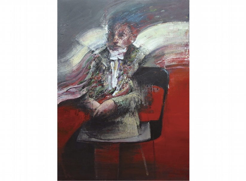 Nikos ASLANIDIS《The Chair》．Oil on linen．110 × 80 cm．2016。