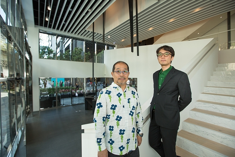 忠泰美術館空間設計師 青木淳(左)、識別系統設計師 菊地敦己。