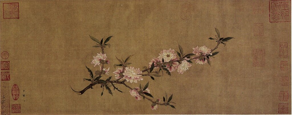 南宋謝元〈桃花圖卷〉,私人收藏。引自台北蘇富比《定遠齋藏書畫》拍賣圖錄,1994年4月。