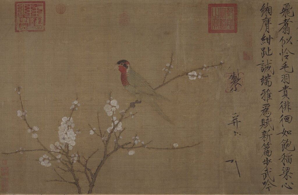 宋徽宗〈五色鸚鵡圖〉，美國波士頓美術館藏。圖為局部。