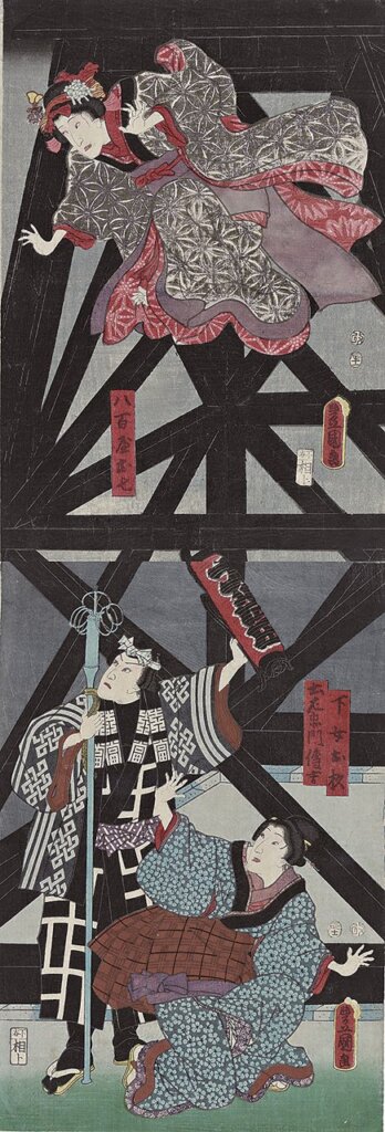 歌川國貞〈松竹梅雪曙之一幕〉（1856），Museum of Fine Arts，Boston。William Sturgis Bigelow Collection，11.22004a-b。Photographs©Museum of Fine Arts，Boston。