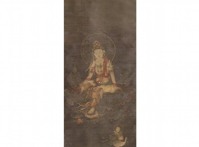 圖6 14世紀〈水月觀音像〉，日本大和文華館藏。