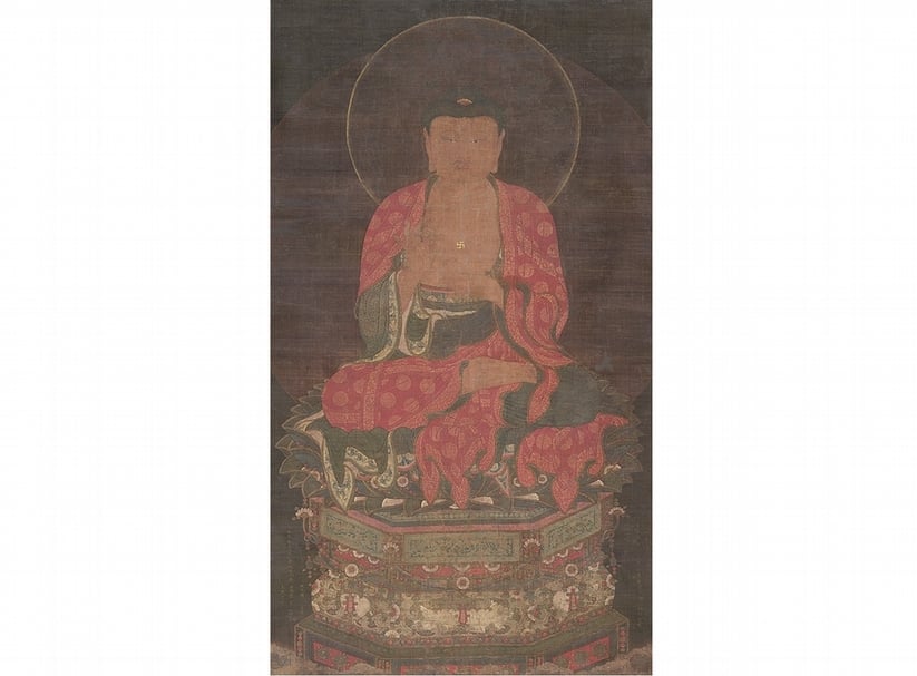 圖1 1306年〈阿彌陀如來像〉（日本重要文化財），日本根津美術館藏。