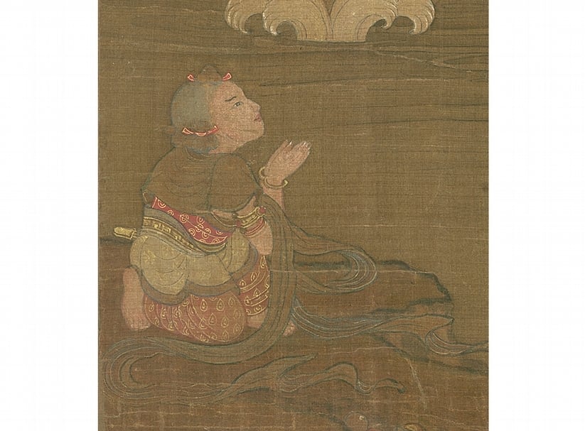 圖5-3 1323年〈水月觀音像〉局部。
