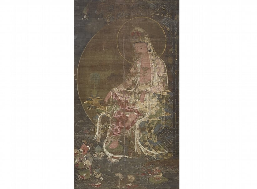 圖2 14世紀〈水月觀音像〉（日本重要文化財），日本京都大德寺藏。