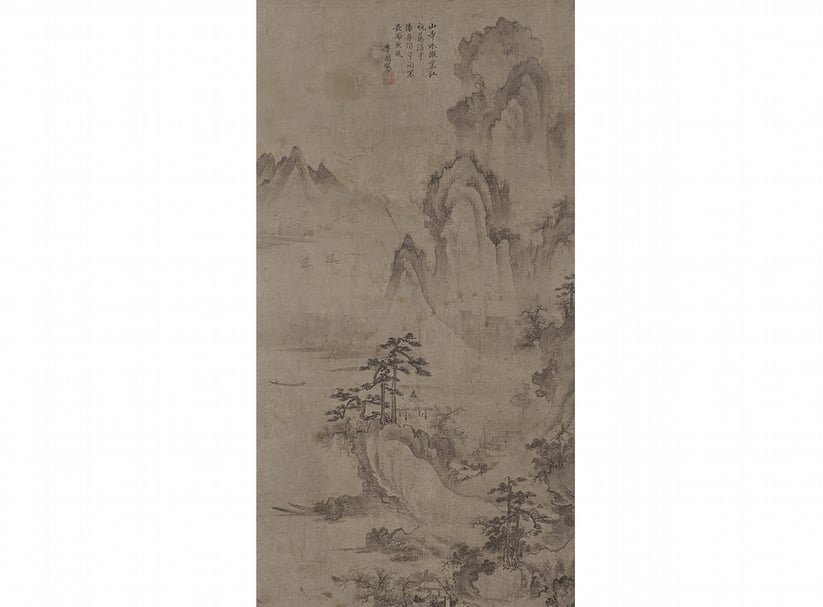 圖4 16世紀前期梁彭孫筆〈山水圖〉,日本私人藏。