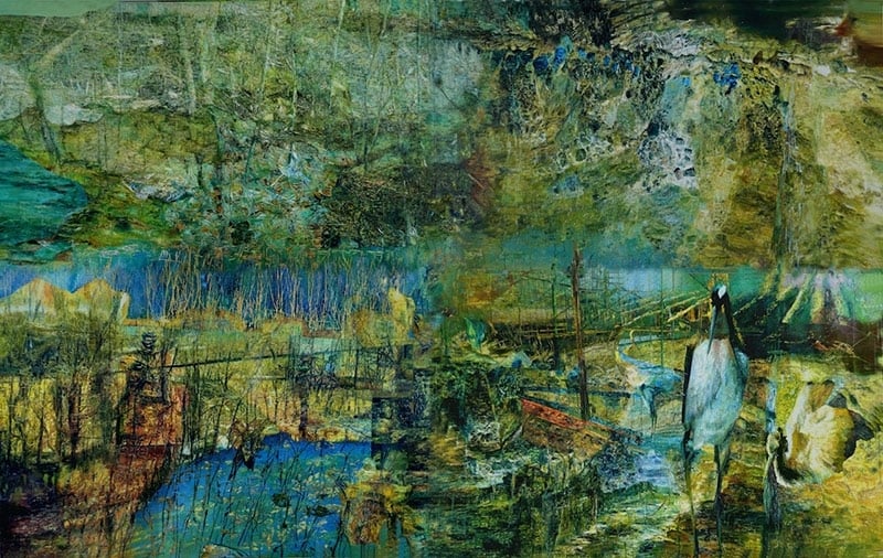 李英偉，等待後花園，400x200cm，2016。