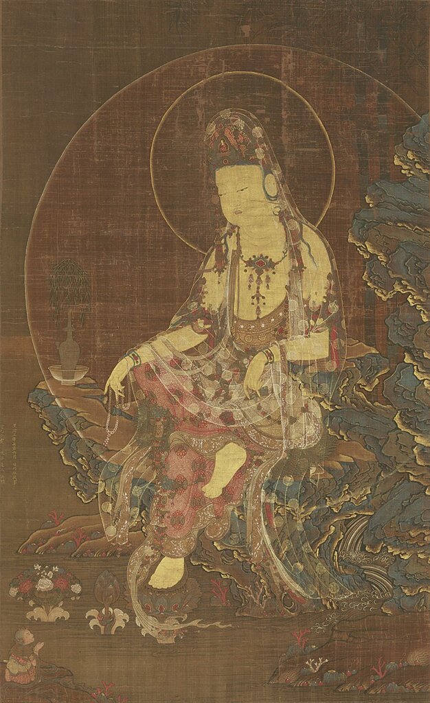 1323年〈水月觀音像〉（日本重要文化財），日本泉屋博古館藏。