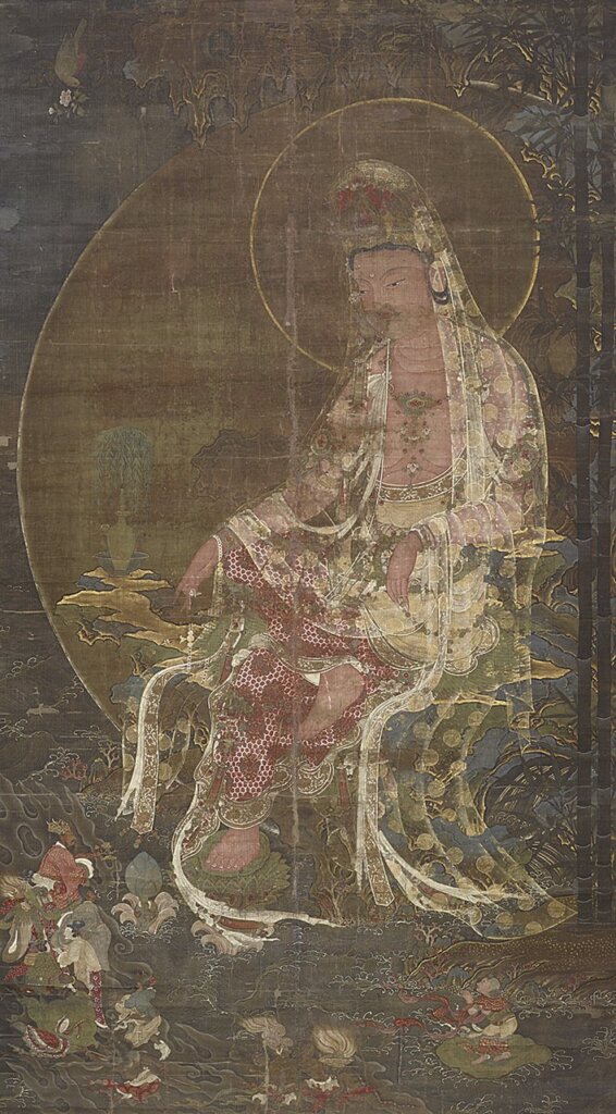 14世紀〈水月觀音像〉（日本重要文化財），日本京都大德寺藏。