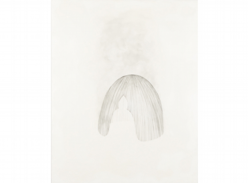 班丹維熱,空殼,2016,木板和紙上的釉臘和黑鉛, 51 x 41 cm (20 x 16 in)