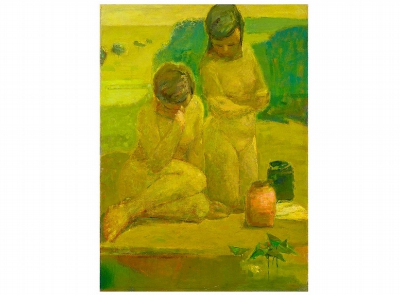 水邊，100x72.5cm，1971，省展首獎。