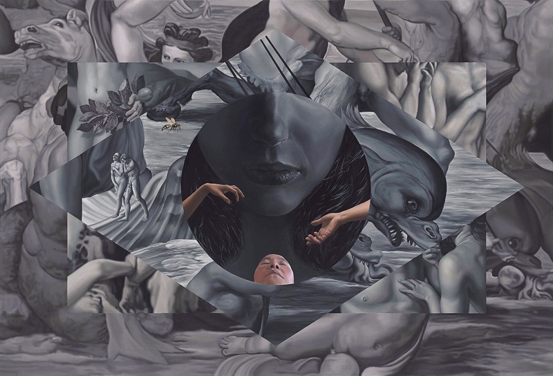 洪京澤《安魂曲》．布面油彩．97×145 cm．2016。圖／僑福芳草地畫廊