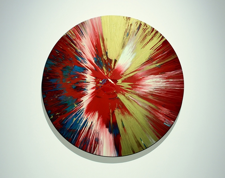 達米恩·赫斯特Damien Hirst,《Beautiful Frolicking in Luxurious Velvet and Gold Painting》,家用清漆Household gloss on canvas,2005