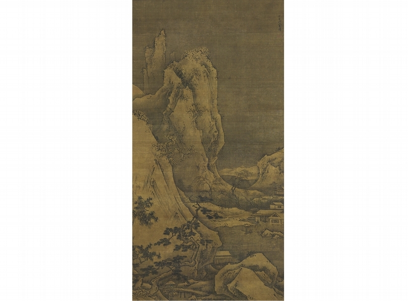 圖5 室町時代雪舟等楊〈四季山水圖〉其中一幅〈冬景山水圖〉，日本重要文化財，東京國立博物館藏。圖︱東京國立博物館