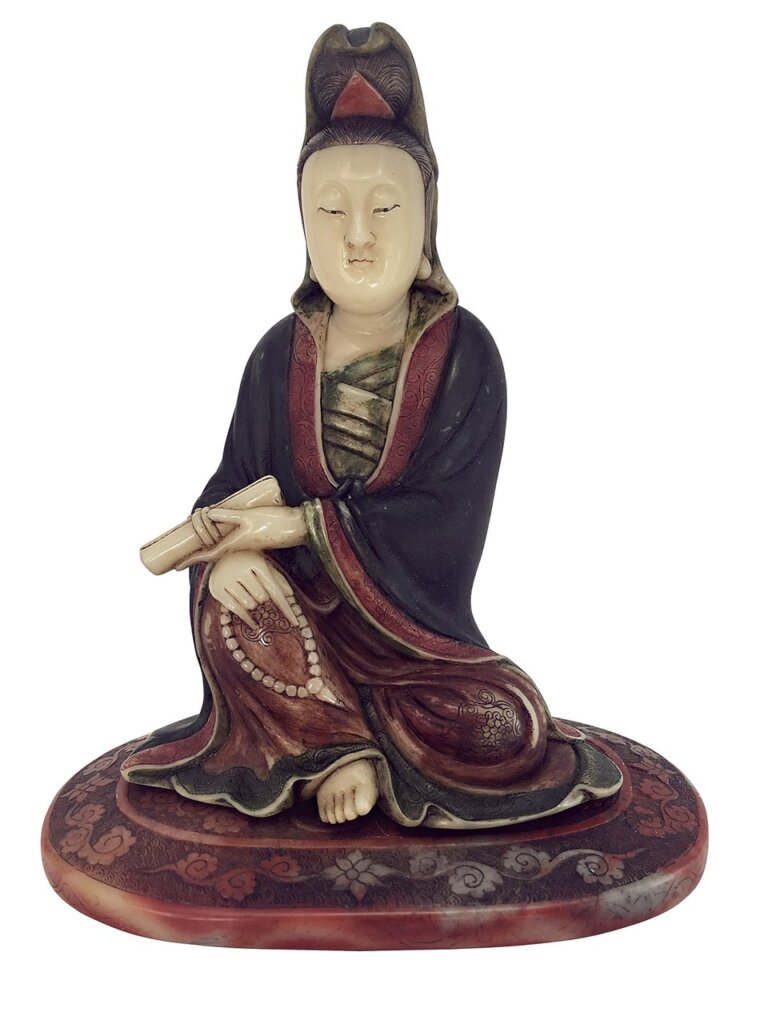 石工坊:清〈將軍洞芙蓉石觀音坐像〉,高12.7公分。