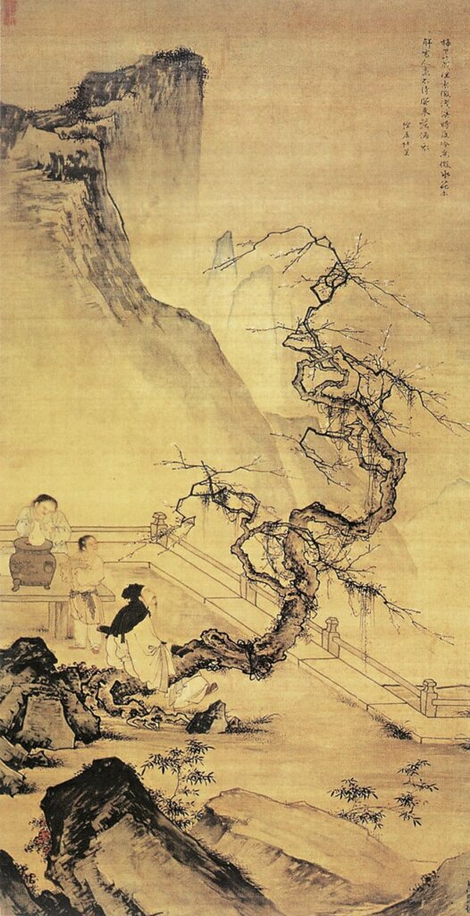 明杜堇〈梅下橫琴圖〉，上海博物館藏。圖╱本刊資料室。