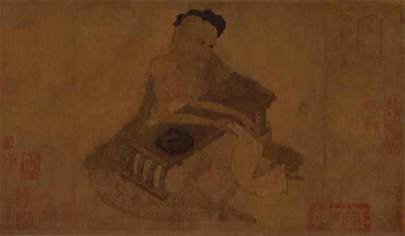 唐傳王維〈伏生授經圖〉，大阪市立美術館藏。