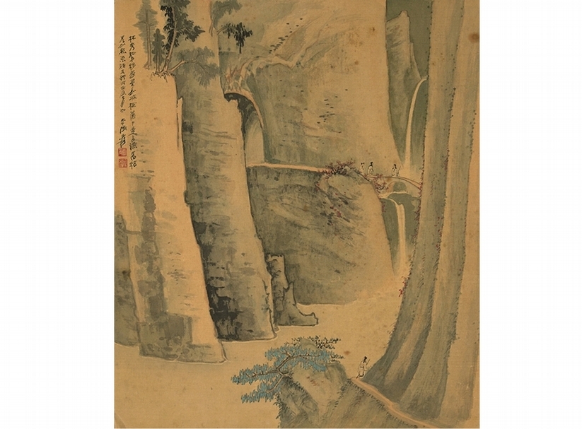 香港邦瀚斯編號280張大千作於1952年〈溪山覓句圖〉，成交價210萬港元。圖︱香港邦瀚斯