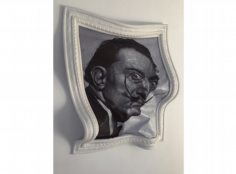 沈少民《標準像—達利》．布上油畫、矽膠．133×50×104 cm．2016。圖｜大象藝術