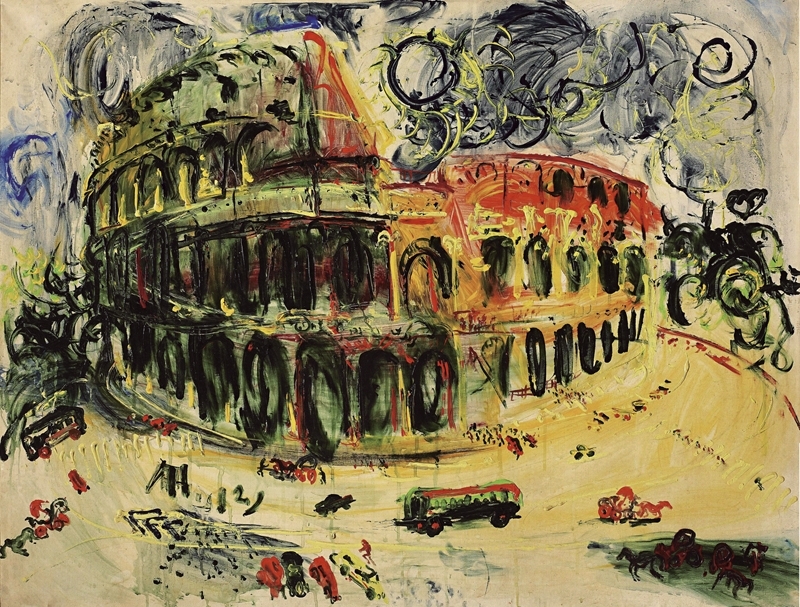 阿凡迪《鬥獸場,羅馬》.壓克力彩畫布.99.5×130 cm.1972。預估價:220至350萬港元。圖|香港蘇富比