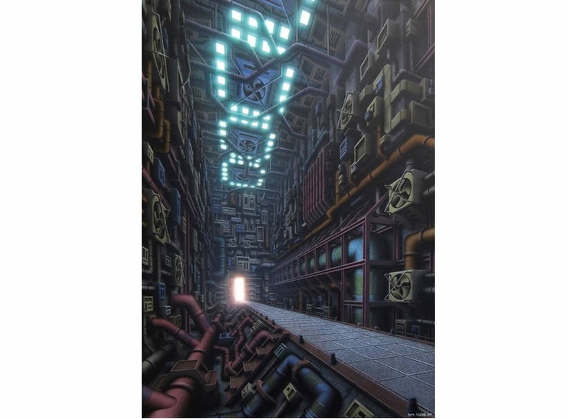 西岡良太 《煉獄Ⅱ》 壓克力紙本裱於木板 51.5x36.4cm 2014 圖片提供：大河美術