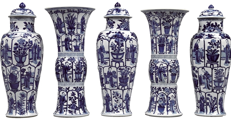 圖3 約1690～1695年，江西景德鎮〈中國外銷瓷煙囪壁爐飾品一組〉。©Victoria and Albert Museum，London。